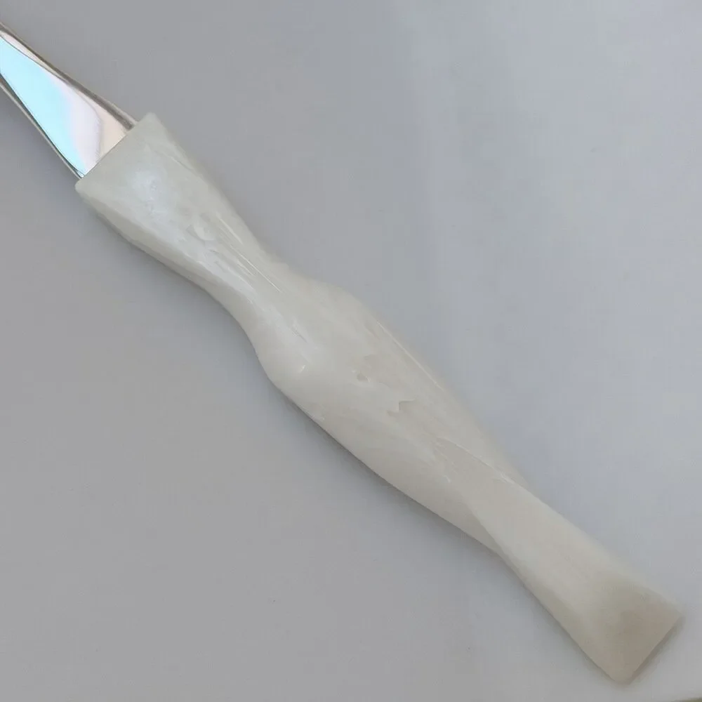 CUTCO 1726 Carving Serving Turning Fork White Pearl Swirl Handle USA Excellen